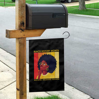 Black History Month Afro Woman Garden Flag Educated Melanated Elevated African American Empowerment