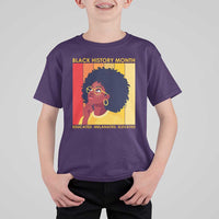 Black History Month Afro Woman T Shirt For Kid Educated Melanated Elevated African American Empowerment