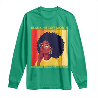 Black History Month Afro Woman Long Sleeve Shirt Educated Melanated Elevated African American Empowerment