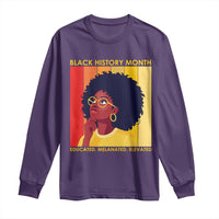 Black History Month Afro Woman Long Sleeve Shirt Educated Melanated Elevated African American Empowerment