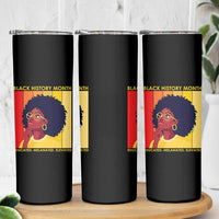Black History Month Afro Woman Skinny Tumbler Educated Melanated Elevated African American Empowerment