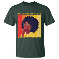 Black History Month Afro Woman T Shirt Educated Melanated Elevated African American Empowerment