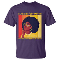 Black History Month Afro Woman T Shirt Educated Melanated Elevated African American Empowerment