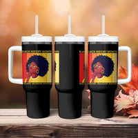 Black History Month Afro Woman Tumbler With Handle Educated Melanated Elevated African American Empowerment
