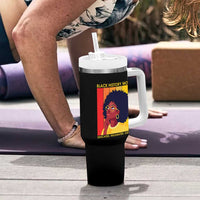 Black History Month Afro Woman Tumbler With Handle Educated Melanated Elevated African American Empowerment