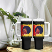 Black History Month Afro Woman Tumbler With Handle Educated Melanated Elevated African American Empowerment
