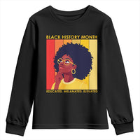 Black History Month Afro Woman Youth Sweatshirt Educated Melanated Elevated African American Empowerment