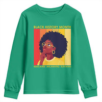 Black History Month Afro Woman Youth Sweatshirt Educated Melanated Elevated African American Empowerment
