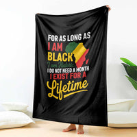 I Am Black History I Exist for a Lifetime Throw Blanket Black Pride African American Empowerment