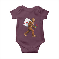 Funny Valentine Bigfoot with Heart Sack Bag Baby Onesie Romantic Sasquatch Love Letter Valentines Day