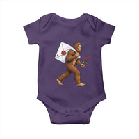 Funny Valentine Bigfoot with Heart Sack Bag Baby Onesie Romantic Sasquatch Love Letter Valentines Day