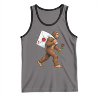 Funny Valentine Bigfoot with Heart Sack Bag Tank Top Romantic Sasquatch Love Letter Valentines Day