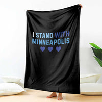 I Stand With Minneapolis Throw Blanket Blue Heart Solidarity Support Minnesota Strong