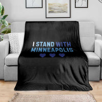 I Stand With Minneapolis Throw Blanket Blue Heart Solidarity Support Minnesota Strong