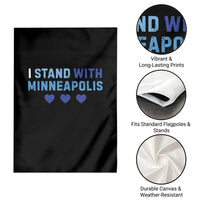I Stand With Minneapolis Garden Flag Blue Heart Solidarity Support Minnesota Strong