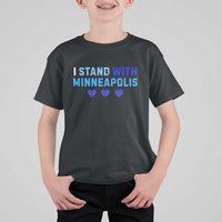 I Stand With Minneapolis T Shirt For Kid Blue Heart Solidarity Support Minnesota Strong