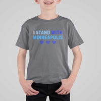 I Stand With Minneapolis T Shirt For Kid Blue Heart Solidarity Support Minnesota Strong