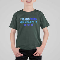 I Stand With Minneapolis T Shirt For Kid Blue Heart Solidarity Support Minnesota Strong