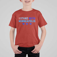 I Stand With Minneapolis T Shirt For Kid Blue Heart Solidarity Support Minnesota Strong