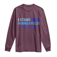 I Stand With Minneapolis Long Sleeve Shirt Blue Heart Solidarity Support Minnesota Strong