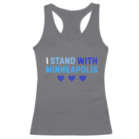 I Stand With Minneapolis Racerback Tank Top Blue Heart Solidarity Support Minnesota Strong
