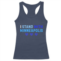 I Stand With Minneapolis Racerback Tank Top Blue Heart Solidarity Support Minnesota Strong