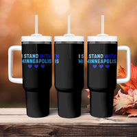 I Stand With Minneapolis Tumbler With Handle Blue Heart Solidarity Support Minnesota Strong