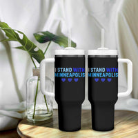I Stand With Minneapolis Tumbler With Handle Blue Heart Solidarity Support Minnesota Strong