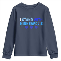I Stand With Minneapolis Youth Sweatshirt Blue Heart Solidarity Support Minnesota Strong