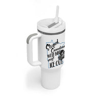 Stupid Canadian Wolf Bird Says Ice Out Tumbler With Handle Funny Activist Loon Minnesota Rebel