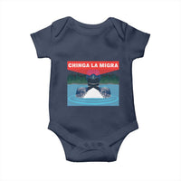 Chinga La Migra Red Eye Laser Loon Baby Onesie Political Resist Ice Minnesota Protest