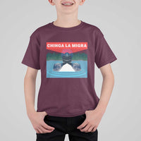 Chinga La Migra Red Eye Laser Loon T Shirt For Kid Political Resist Ice Minnesota Protest