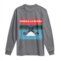 Chinga La Migra Red Eye Laser Loon Long Sleeve Shirt Political Resist Ice Minnesota Protest