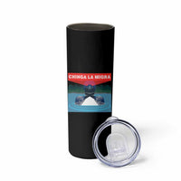 Chinga La Migra Red Eye Laser Loon Skinny Tumbler Political Resist Ice Minnesota Protest