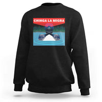Chinga La Migra Red Eye Laser Loon Sweatshirt Political Resist Ice Minnesota Protest