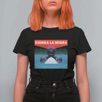 Chinga La Migra Red Eye Laser Loon T Shirt For Women Political Resist Ice Minnesota Protest
