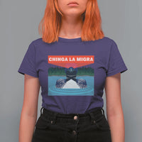 Chinga La Migra Red Eye Laser Loon T Shirt For Women Political Resist Ice Minnesota Protest