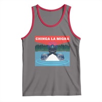 Chinga La Migra Red Eye Laser Loon Tank Top Political Resist Ice Minnesota Protest