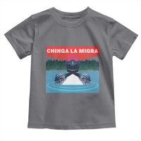 Chinga La Migra Red Eye Laser Loon Toddler T Shirt Political Resist Ice Minnesota Protest