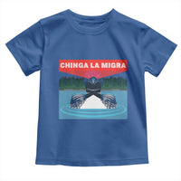 Chinga La Migra Red Eye Laser Loon Toddler T Shirt Political Resist Ice Minnesota Protest
