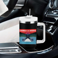 Chinga La Migra Red Eye Laser Loon Tumbler With Handle Political Resist Ice Minnesota Protest