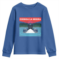 Chinga La Migra Red Eye Laser Loon Youth Sweatshirt Political Resist Ice Minnesota Protest