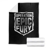 Operation Epic Fury Bold Tactical Shield Graphic Throw Blanket Strong Patriotic Statement Freedom Supporters