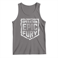 Operation Epic Fury Bold Tactical Shield Graphic Tank Top Strong Patriotic Statement Freedom Supporters