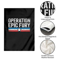 Operation Epic Fury Retro Patriotic Stripe Garden Flag Vintage American Strength Freedom Supporters