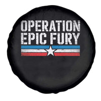 Operation Epic Fury Retro Patriotic Stripe Spare Tire Cover Vintage American Strength Freedom Supporters
