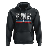 Operation Epic Fury Retro Patriotic Stripe Hoodie Vintage American Strength Freedom Supporters
