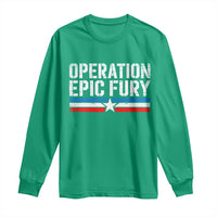 Operation Epic Fury Retro Patriotic Stripe Long Sleeve Shirt Vintage American Strength Freedom Supporters