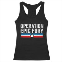 Operation Epic Fury Retro Patriotic Stripe Racerback Tank Top Vintage American Strength Freedom Supporters