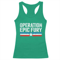 Operation Epic Fury Retro Patriotic Stripe Racerback Tank Top Vintage American Strength Freedom Supporters